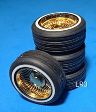 Lowrider Gold 18 Dayton Wire Wheels 2 Bar Knock Offs - Model Car Kit Parts Lot Lowrider Gold 18 Dayton Wire Wheels 2 Bar Knock Offs - Model Car Kit Parts Lot