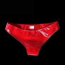 Ladies Underwear Faux Latex Low Waist Thong T Back Briefs Sexy G-string Panties
