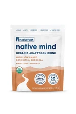 Native Mind Organic Mushroom Blend Powder, Lion's Mane, Rhodiola, 30 Servings