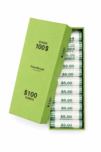 $100 Bank Rolled Dimes – 20 Full Rolls w/ Storage Box Free Shipping