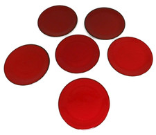 Vintage Villeroy & Boch Granada Red Black Trim Salad Plates 20cm x6 1970s