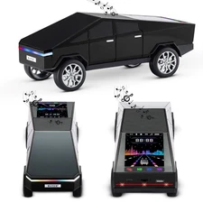 Tesla Cybertruck Shape Bluetooth Portable Speaker W/LED Light USB/AUX/FM