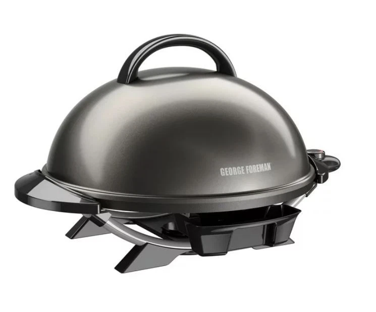 George Foreman Indoor Outdoor Dome Electric Grill Black NEW GFO240GM