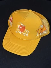 Hyde Park "Slap Patch" Trucker Hat NWT Gold OS "You Aren't Invited" $85 Retail