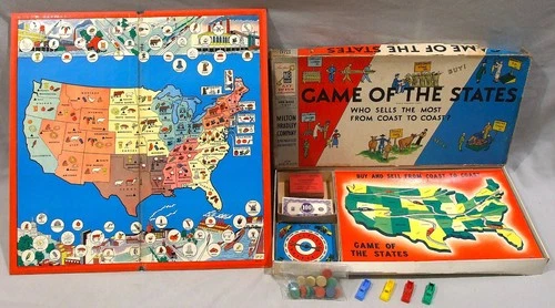 Vintage 1954 Milton Bradley No.4920 Game Of The States 100% Complete