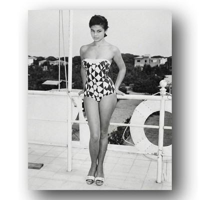 Giorgia Moll Photo 8x10 Italian Actress Swimwear 1960s Portrait Swimming Pool