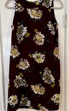 Ann Taylor Dress Size 4 Sleeveless Floral  A - Line Shift  Maroon Work Office