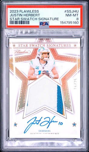 2023 Panini Flawless Star Swatch Signatures Justin Herbert Auto Patch /25