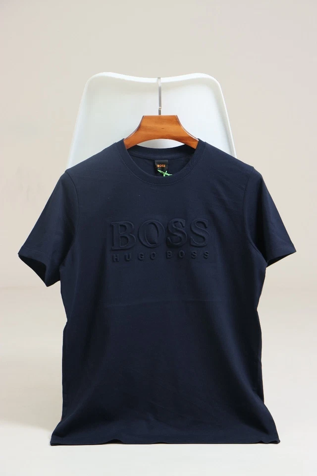 Hugo Boss Hombre Manga Corta BOSS Tiburt Algodón Sólido Crew Recién Llegados Foto 4 de 4