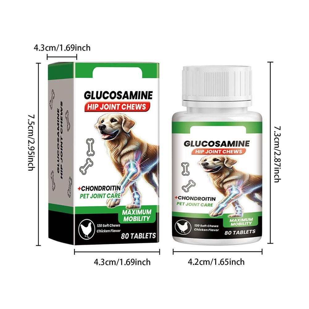 DOG Joint & Hip Supplement W Glucosamine - SUPPORT Dogs Chews Treats Food -
