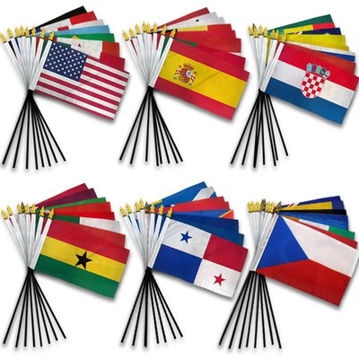 World Cup 2026 Stick Flags 4x6in 48 Countries Soccer FIFA Mini Stick Flags Set
