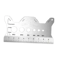 Screw Gauge Portable Compact Bolt Gauge Card for Repairers DIY Machinists