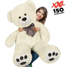 Peluche Orso Gigante XXL Alto 150cm Pupazzo Bambini Orsacchiotto Morbido Crema