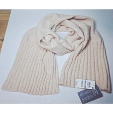 ON 34TH long scarf NWT. 70inches. Cream. Soft. Cozy Ripple ends Fall Winter Snow
