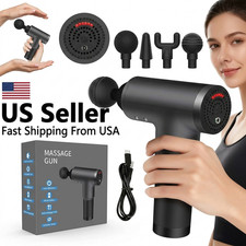 Massage Gun, Percussion Massager Deep Tissue Muscle Vibrating Relaxing 4 Heads