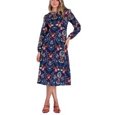 I.Madeline Floral A-line Dress Midi Long Sleeve Boho Party Cruise Large
