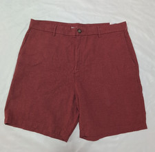 OLD NAVY Men's size 38 Slim Linen Blend Shorts Burnt Orange NWT Flat front