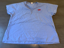 blue DICKIES scrub medical uniform top shirt size medium