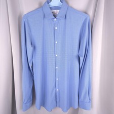 Mizzen Main Shirt Mens XLT Blue Plaid Long Sleeve Trim Fit Leeward Made In USA