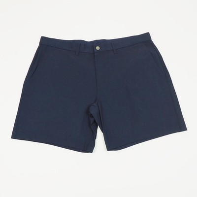 New Fabletics The High Side Chino Shorts Mens 40 Navy Blue Casual Cotton Blend