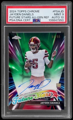 2024 Topps Chrome Jayden Daniels #FSAJD PSA 9 AUTO 94/99 Football Mint AUTO