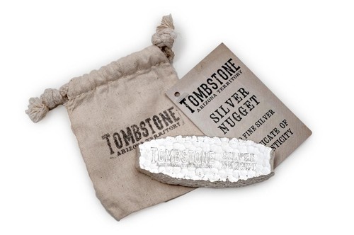 10 oz Tombstone Silver Nugget Bullion Bar .999 Fine Silver #A343