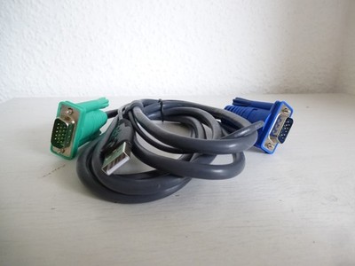 ATEN 2L-5202U KVM-Kabel VGA USB, schwarz, 1,8 m