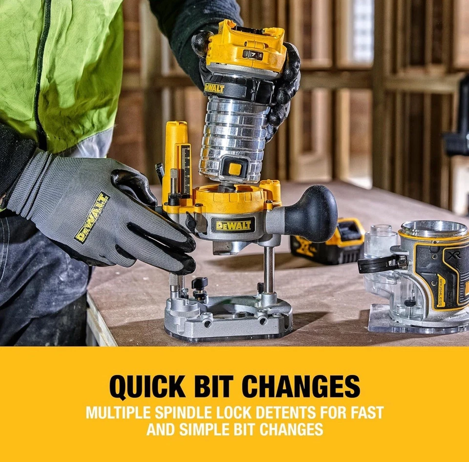 DEWALT DCW604NT-XJ 18V XR 1/4 inch Bruchless Router (Body Only) - Image 2 of 4