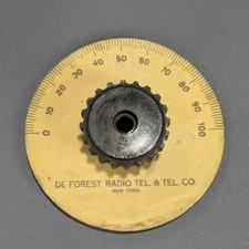 Antique DeForest Radio Tel & Tel Co Tuning Dial/Knob - New York Early Wireless