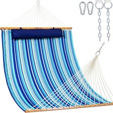 Lazy Daze Double Quilted Hammock with Carabiners  Soft Pillow for Outside Fits
