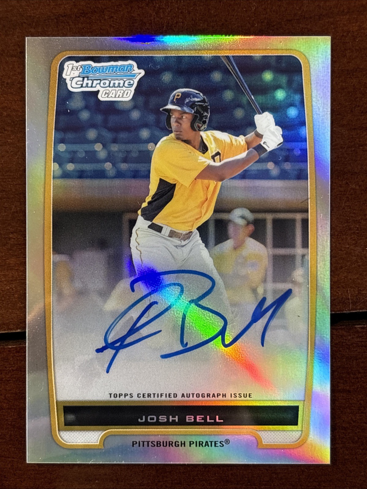2012 Bowman Chrome Josh Bell 1st Bowman Refractor Auto #/500 Pirates 