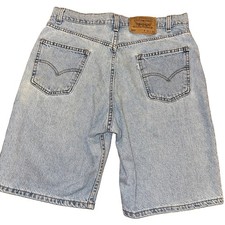 90s Levis 550 White Tab Jean Shorts Mens 34 Denim Jorts Made In USA Relaxed VTG