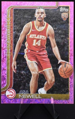 2025-26 Topps Flagship Asa Newell #223 Pink Holo Foil RC - Atlanta Hawks