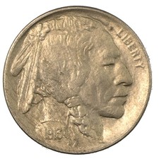 1913-D Type 2 Indian Head Buffalo Nickel - Denver Mint - Almost Uncirculated AU+