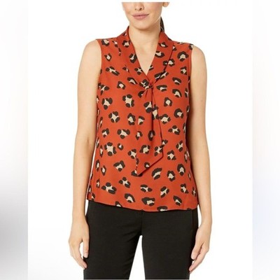 Tahari Women's Sleeveless Animal Print Blouse Leopard Cheetah   - Size M