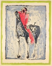 Marino Marini:: Cavaliere rouge,1953 (handsigniert)