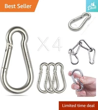 304 Stainless Steel Carabiner Spring Snap Hooks - Perfect for Outdoor Adventures