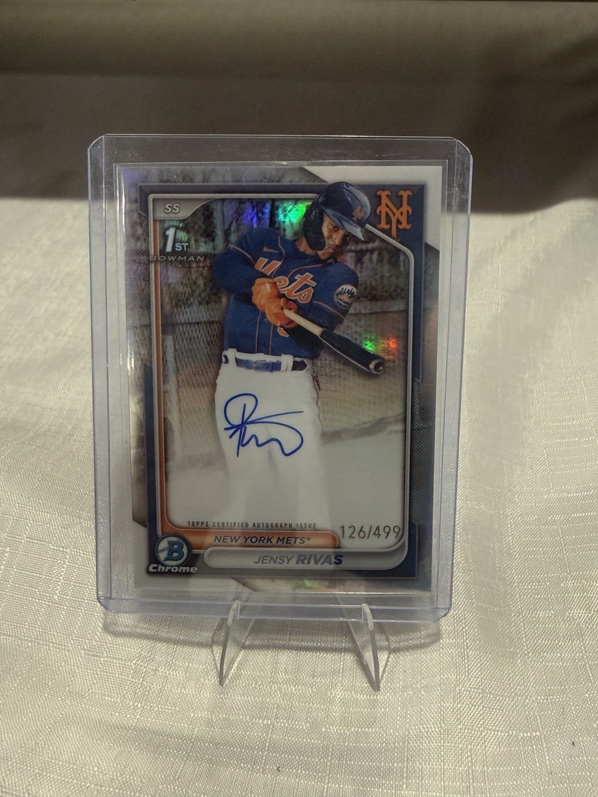 Jensy Rivas 2024 1st Bowman Chrome - Prospect Autographs #CPA-JR Refractor /499