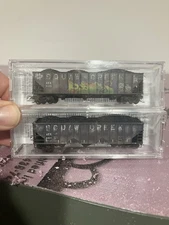Lot Of 2 Micro Trains N Scale 100 Ton 3 Bay Open Hopper Coal Squaw Creek AEX