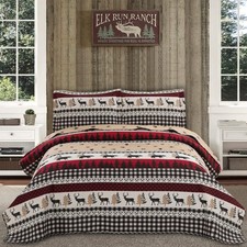 Rustic Quilt Bedding Set King Size Bedspread Coverlet Country Quilts L