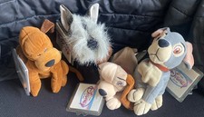 Vintage Disney Store Lady  The Tramp Lot of 4 FULL SET Dogs Bean Bag 8  NWT L4