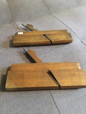 2x antique wooden edge planer