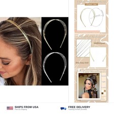Metal wire headbands gold silver layered hair accessories elegant formal casual