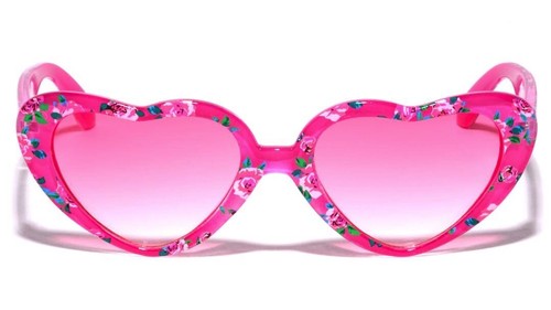 NIÑOS JÓVENES NIÑAS EN FORMA DE CORAZÓN FLORES FLORALES GAFAS DE SOL AMOR MODA RETRO LINDA - Imagen 3 de 7
