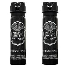 2 POLICE MAGNUM Pepper Spray 4 ounce Flip Top Stream Safety Defense Protection