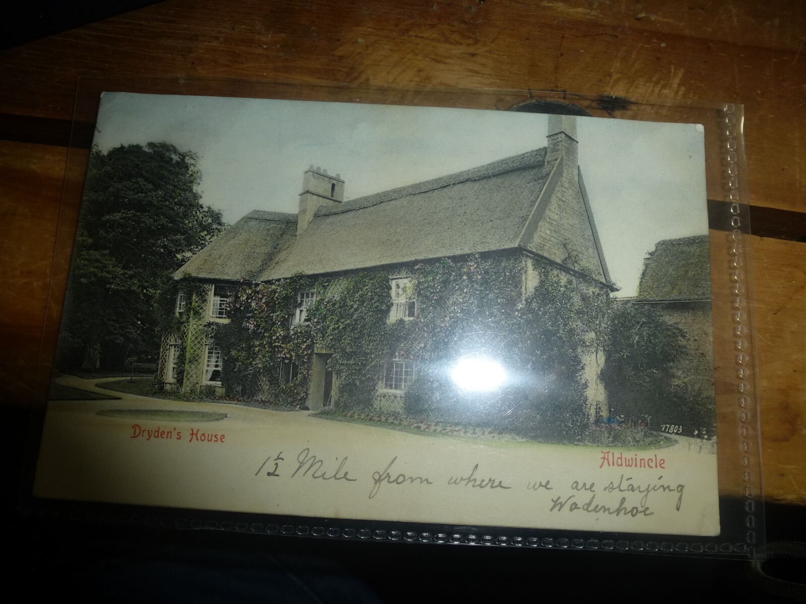 Aldwincle Village Poet Dryden's House Court Postcard P/M Oundle 1904
