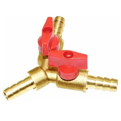 3/8'' Hose Barb Y shape 3 way Union Split Brass Shut off Ball Valve Fitting N889