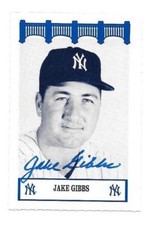 JAKE GIBBS 1992 THE WIZ YANKEES 70'S AUTOGRAPHED SIGNED NEW YORK YANKEES