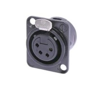 Neutrik NC4FDL-B-1 4-Pin XLR Female Chassis Connector, Black/Gold