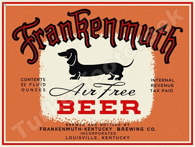 Frankenmuth Air Free Beer Label 18'' x 24'' Metal Sign